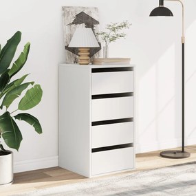 Cómoda com 4 Gavetas - 40x41x76 cm - derivados de madeira - branco