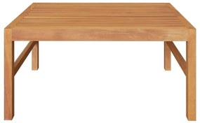 3 pcs conj. lounge de jardim c/ almofadões cor creme teca