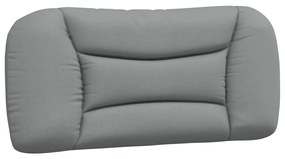 Estrutura de cama c/ cabeceira tecido 90x190 cm cinza-claro