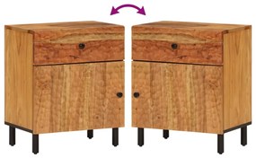 Mesa de cabeceira 50x33x60 cm madeira de acácia maciça