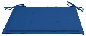 3 pcs conj. jantar dobrável exterior c/ almofadão teca maciça