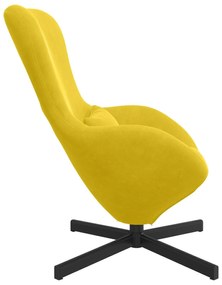 Poltrona Ovo VidaXL Veludo Amarelo