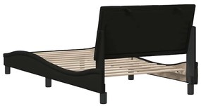 Estrutura de cama sem colchão 100x200 cm tecido preto