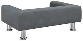 Sofá infantil 70x45x26,5 cm veludo cinzento-escuro
