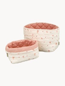 Cestos de arrumação para crianças em algodão orgânico Bows, conjunto de 2