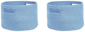 Conjunto de 2 cestos em algodão azul CHINIOT Beliani
