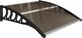 Outsunny Marquise para Portas e Janelas 100x96x26cm Marquise com Proteção para Sol e Chuva com Painéis de Policarbonato | Aosom Portugal