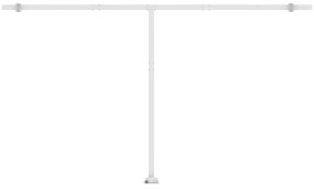 Toldo retrátil manual com LED 500x350 cm azul e branco