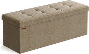 Banco rebatível 38 x 110 x 38 cm com espaço de arrumação em Castanho