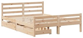 Cama sem colchão 160x200 cm madeira de pinho maciça