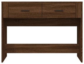 Mesa consola 100x39x75 cm derivados madeira carvalho castanho