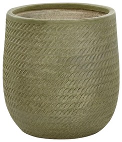 Vaso para plantas em fibra de argila verde 39 x 39 x 44 cm LIVADIA Beliani