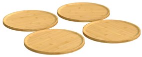 vidaXL Pratos de pizza 4 pcs Ø32x1,5 cm bambu