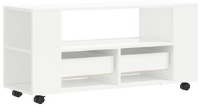 Móvel de TV 102x34,5x43 cm derivados madeira branco brilhante
