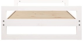 Cama para cães 95,5x65,5x28 cm madeira de pinho maciça branco