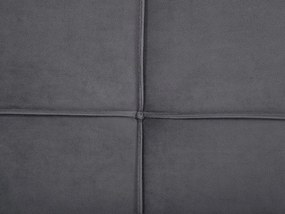 Cama de casal em veludo cinzento 180 x 200 cm LANNION Beliani