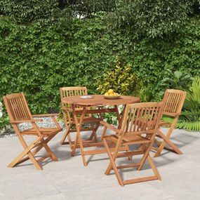 vidaXL Conjunto de jantar p/ jardim 5 pcs madeira de acácia maciça
