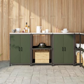 vidaXL Conjunto de Armazenamento de Cozinha 3 pcs Verde Oliva