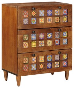 vidaXL Buffet Nogueira 60 x 33,5 x 75 cm Madeira de manga maciça