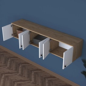 Armário Multiusos EA103 – Nogueira/Branco – 179,6x43,6x37,5 cm