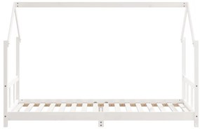 Estrutura de cama infantil 90x200 cm pinho maciço branco