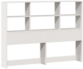 Cama com estante sem colchão 120x200 cm pinho maciço branco