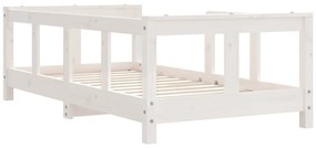Estrutura de cama infantil 70x140 cm pinho maciço branco