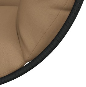 Cadeira em forma de ovo suspensa c/ suporte vime/aço antracite