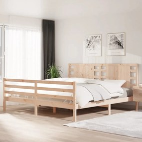Cama sem colchão 200x200 cm madeira de pinho maciça