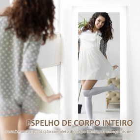 Espelho de Pé com Luz LED 40x160 cm Espelho de Corpo Inteiro com Ilumi