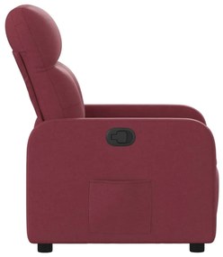 Poltrona reclinável tecido vermelho tinto