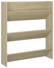 Sapateiras de parede 2 pcs 80x18x90 cm contrap. carvalho sonoma