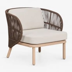 Poltrona De Jardim Em Madeira De Acácia E Corda Trançada Capri Castanho Chocolate - Sklum