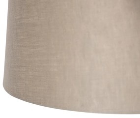 Candeeiro de suspensão com cortinas de linho taupe 35 cm - aço Blitz II Country / Rústico,Moderno