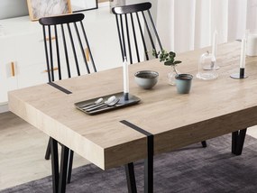 Mesa de jantar em castanho claro com preto 180 x 90 cm ADENA Beliani