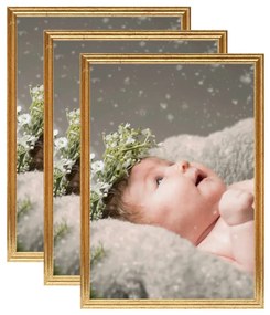 vidaXL Molduras para parede ou mesa 3 pcs 29,7x42 cm MDF dourado