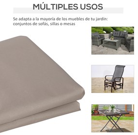 Outsunny Capa para móveis de jardim 600D Oxford Proteção contra poeira Capa contra raios ultravioleta para móveis de exterior 127x72x76 cm para mesas cadeiras sofás marrom