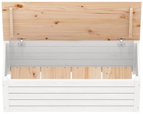 Caixa de arrumação 89x36,5x33 madeira de pinho maciça branco