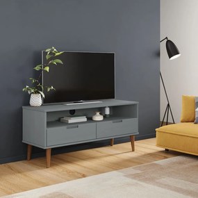 Móvel de TV 106x40x49 cm madeira de pinho maciça cinzento