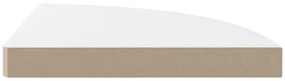 Prateleiras canto suspensas 4 pcs 35x35x3,8cm MDF branco brilh.