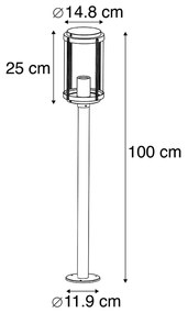 LED Candeeiro de pé design preto 100cm IP44 lâmpada-Wifi ST64 - SCHIEDAM Design