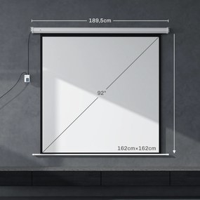 Tela de projeção 189,5 x 189,5 cm 233,7 cm 1:1 HD 4K Rolo-tela para cinema em casa para cinema em casa Apresentações de escritório