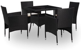vidaXL Conjunto de móveis 5 pcs Preto