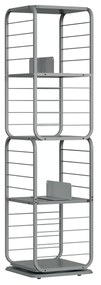 Estante giratória com 4 prateleiras em estrutura de aço | VASAGLE | 43 x 43 x 158 cm | cinza-pombo | LLS127G36.