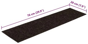 Tapetes de escada adesivos 30 pcs 76x20 cm retangular