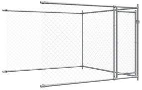 Jaula para cão com portas 6x2x1,5 m aço galvanizado cinzento