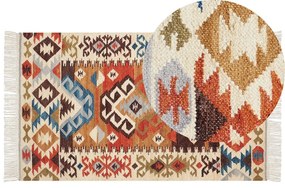 Tapete Kilim em lã multicolor 80 x 150 cm VOSKETAP Beliani