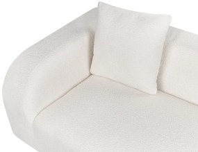 Chaise-longue à esquerda em tecido bouclé branco LE CRAU Beliani