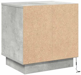 Criado-mudo com Luzes LED Cinza Betão 44x34,5x45 cm