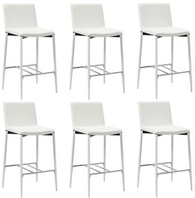vidaXL Bancos de bar 6 pcs couro artificial branco